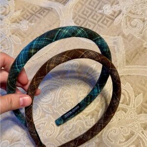 Plaid Headbands - Blue and Brown